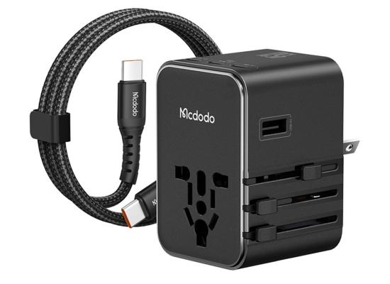 Mcdodo CP-3270 MDD G5 Series 45W 3 USB-C + 2 USB-A Universal Travel Power Adapter Charger with USB-C to USB-C Cable - Black